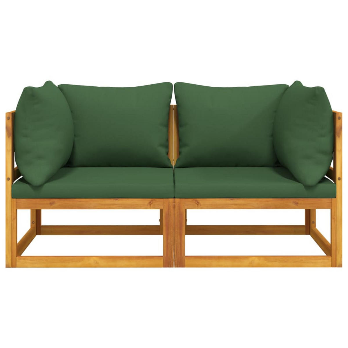 GARTENSOFA KYNAD 141/65/70.5 cm （2-SITZER） - Grün, Holz (141/65/70.5cm) - ZMH