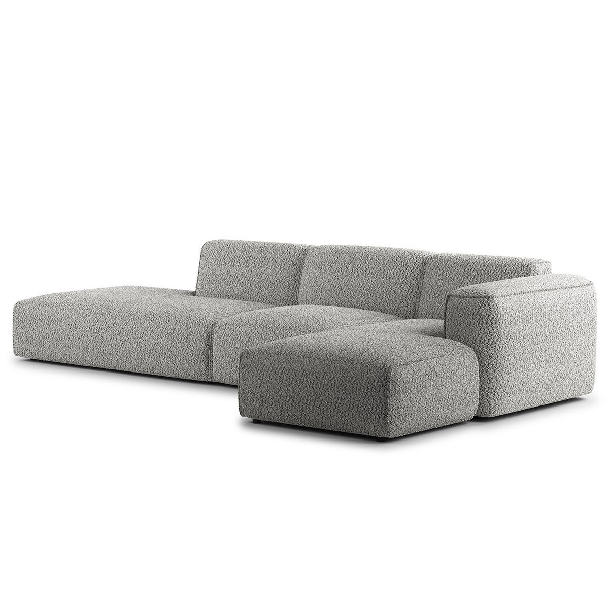 ECKSOFA mit Chaiselongue - Schwarz/Grau, Kunststoff/Textil (290/173cm) - home24