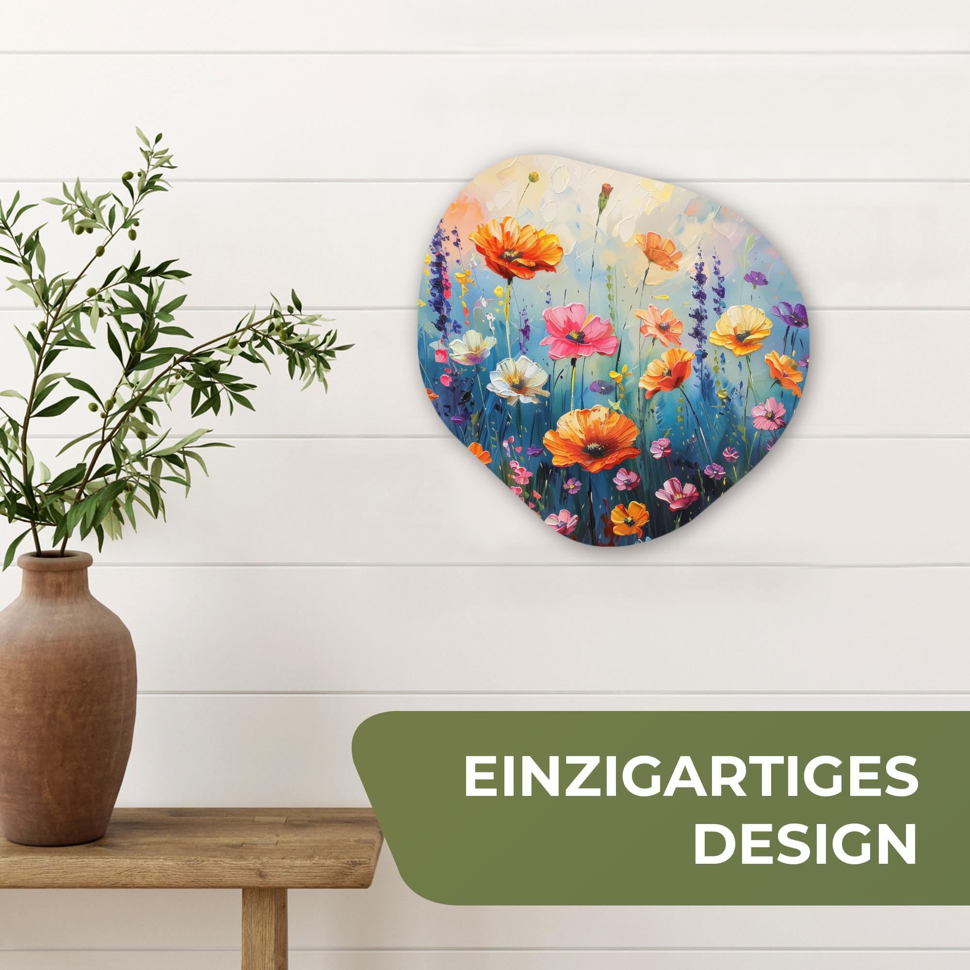 WANDBILD Blumen - Natur - Aquarell - Kunst 40x40 cm - Multicolor, Kunststoff (40/40cm) - MuchoWow