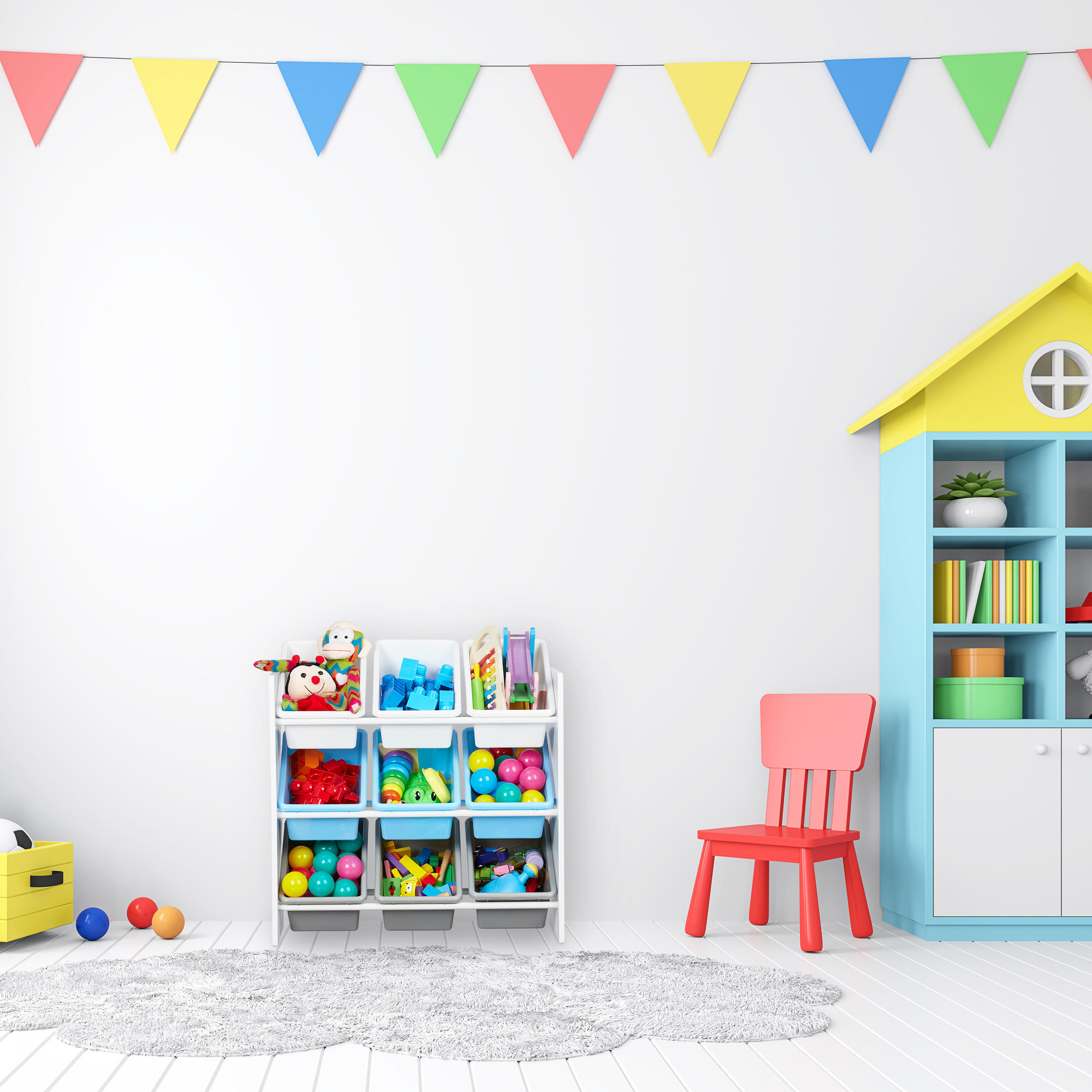 KINDERREGAL - Multicolor, Holzwerkstoff/Kunststoff (65/67/31.5cm) - Relaxdays