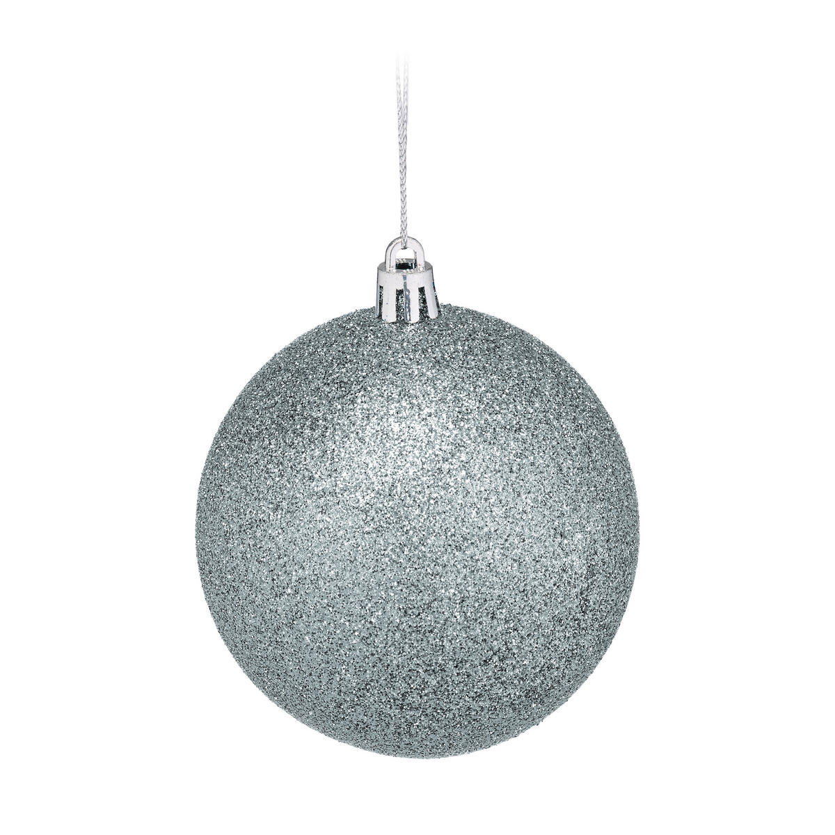 WEIHNACHTSKUGELN-SET 110-tlg. - Silberfarben, Kunststoff (8/9/8cm) - Relaxdays