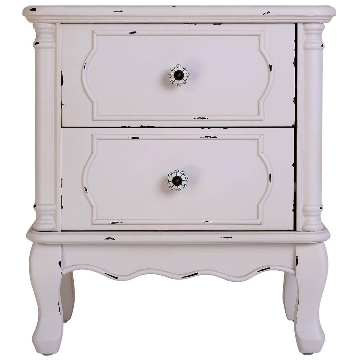 NACHTTISCH aus Holz, weiß, 50x36x55cm - Weiß, Holz (50/55/36cm) - Wanderlust