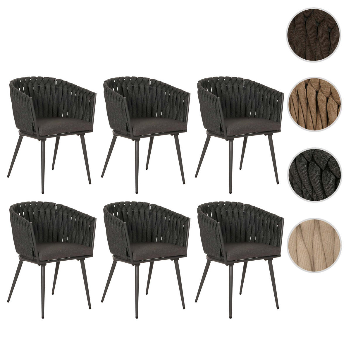 ESSZIMMERSTUHL Anthrazit, Grau 6er-Set - Anthrazit/Grau, Textil (61/82/57cm) - MCW