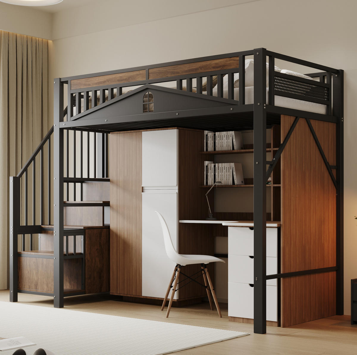 HOCHBETT 90/200 cm Schwarz aus Metall mit Stauraum - Schwarz, Metall (90/200cm) - OKMYHOME