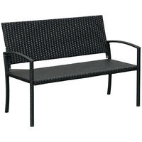 GARTENBANK DE-13551 2-Sitzer, geflochtene Resine Schwarz - Schwarz, Kunststoff/Metall (122/87/60cm) - ComfortXL