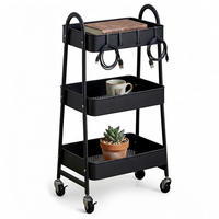 ROLLWAGEN2GRIFFE - Schwarz, Kunststoff/Metall (44/80/32cm) - Relaxdays
