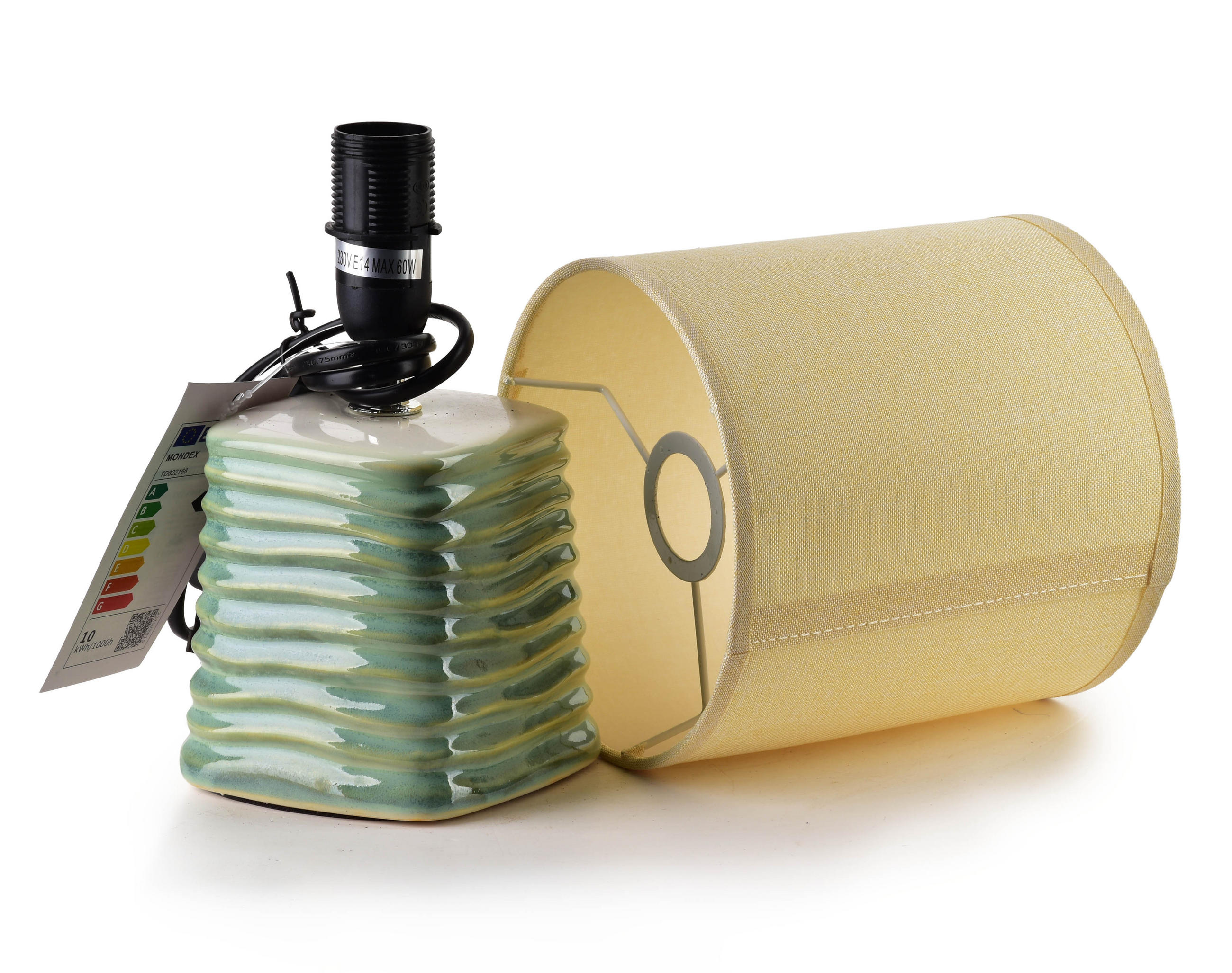 TISCHLAMPE Leti Grün 10/14/28.5 cm Keramik - Grün, Keramik (10/14/28.5cm) - Mondex