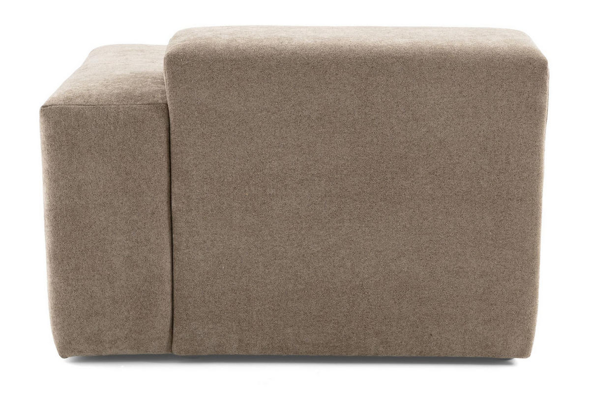 3-SITZER modulares Sofa HEAVEN SET 1 Links, Breite 255 cm Webstoff Braun - Schwarz/Braun, Holz/Kunststoff (255/71/102cm) - Muffo