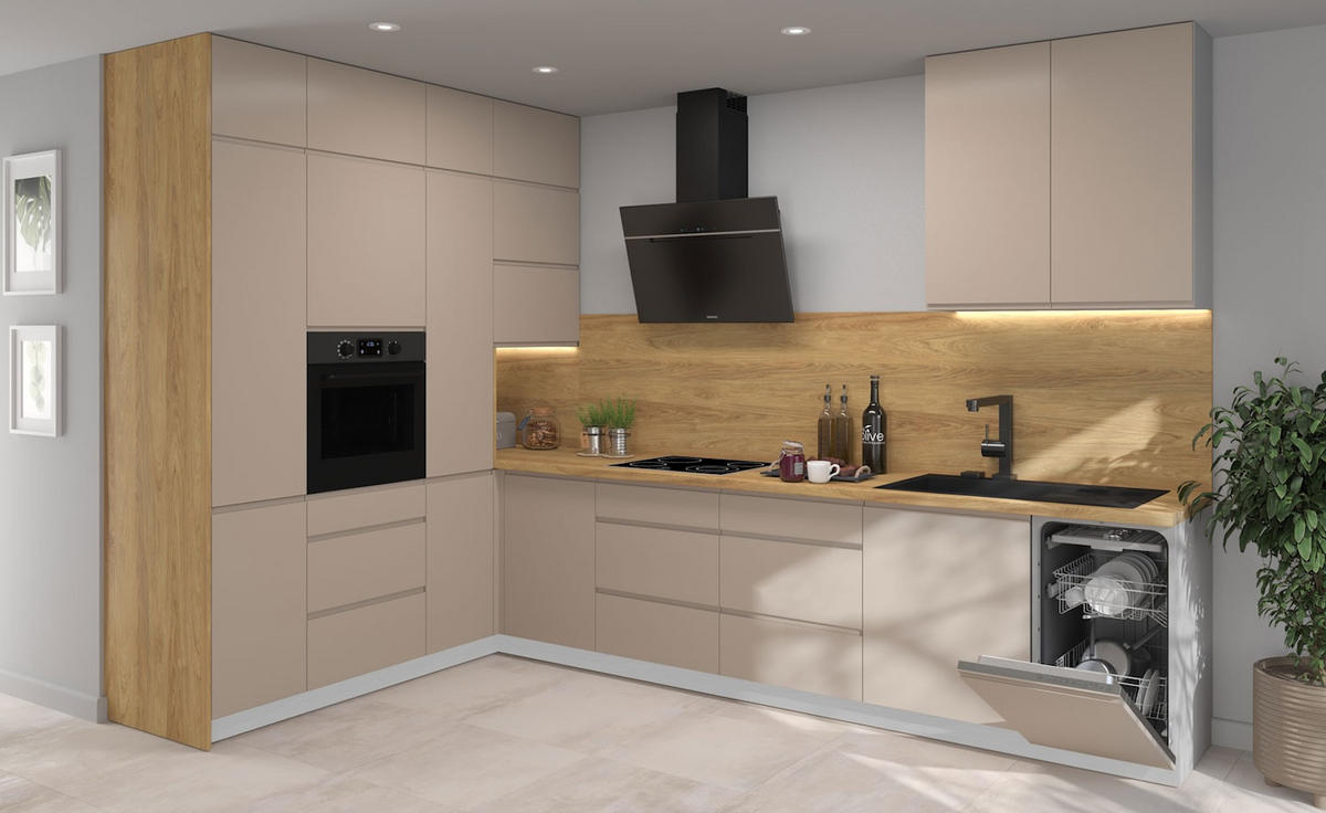 MIKROWELLENUMBAUSCHRANK Avellino W2MK/60 dust grey Acryl matt / Grau 60 / 32,5 / 72cm - Grau, Holz/Holzwerkstoff (60/72/32.5cm) - Feldmann-Wohnen