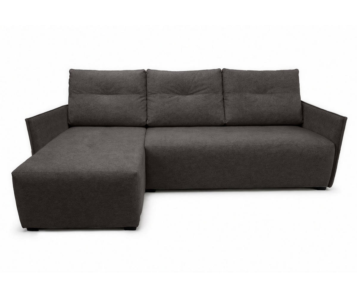 ECKSOFA L Form Damascus Dunkelgrau 212/143/88 cm Links mit Schlaffunktion - Dunkelgrau/Schwarz, Kunststoff/Textil (143/212cm) - AX Living