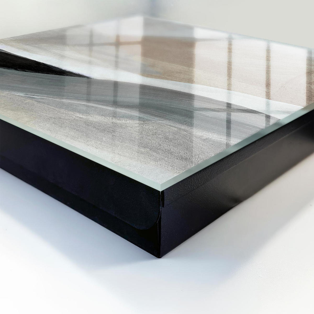 SCHLÜSSELBOX Schwarz 30x30 cm- Türöffnung nach rechts - Pastellharmonie - Beige, Metall (30/30/5cm) - TULUP