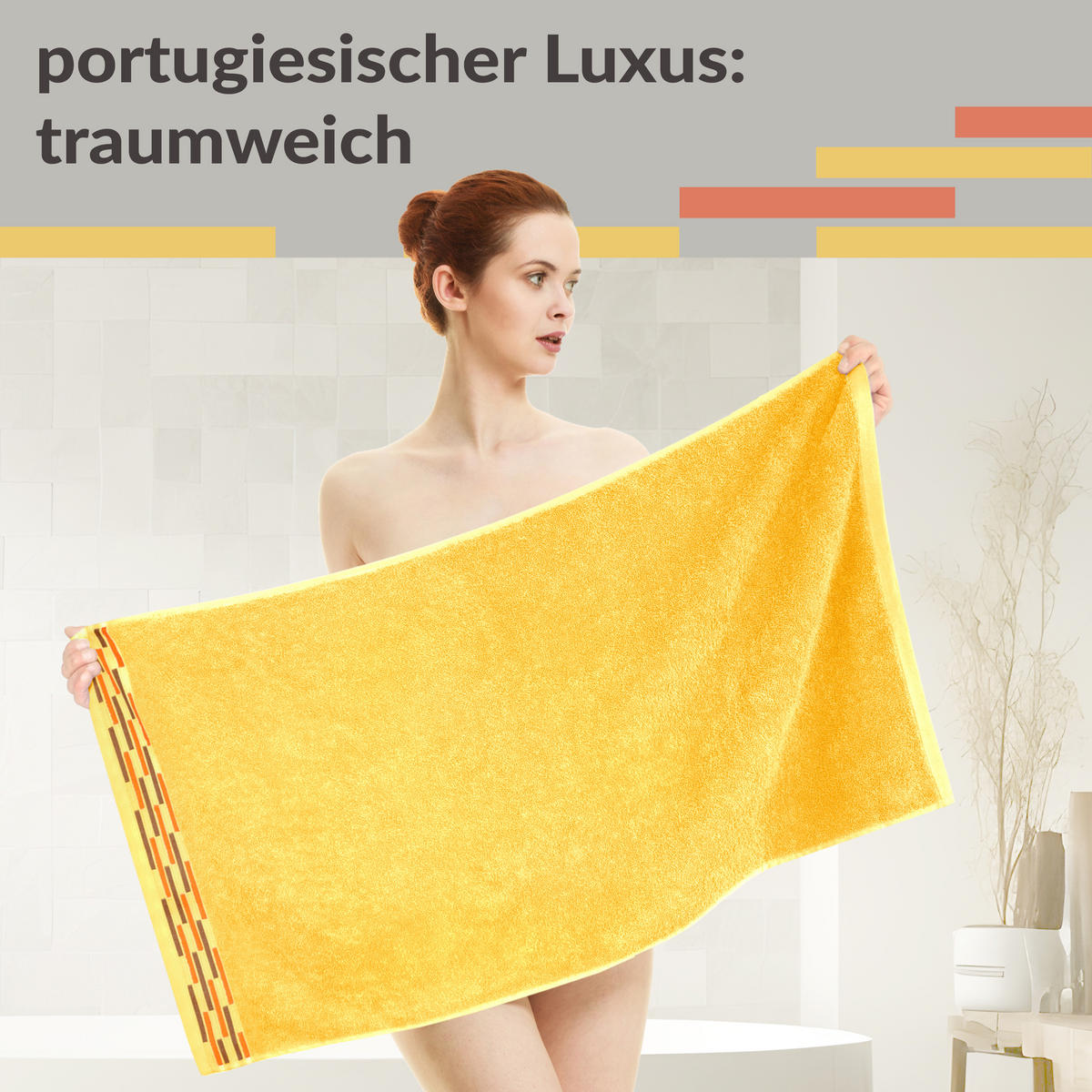 HANDTUCH Lugano Gelb 2er 50x100 cm - Gelb, Textil (50/100cm) - Lashuma