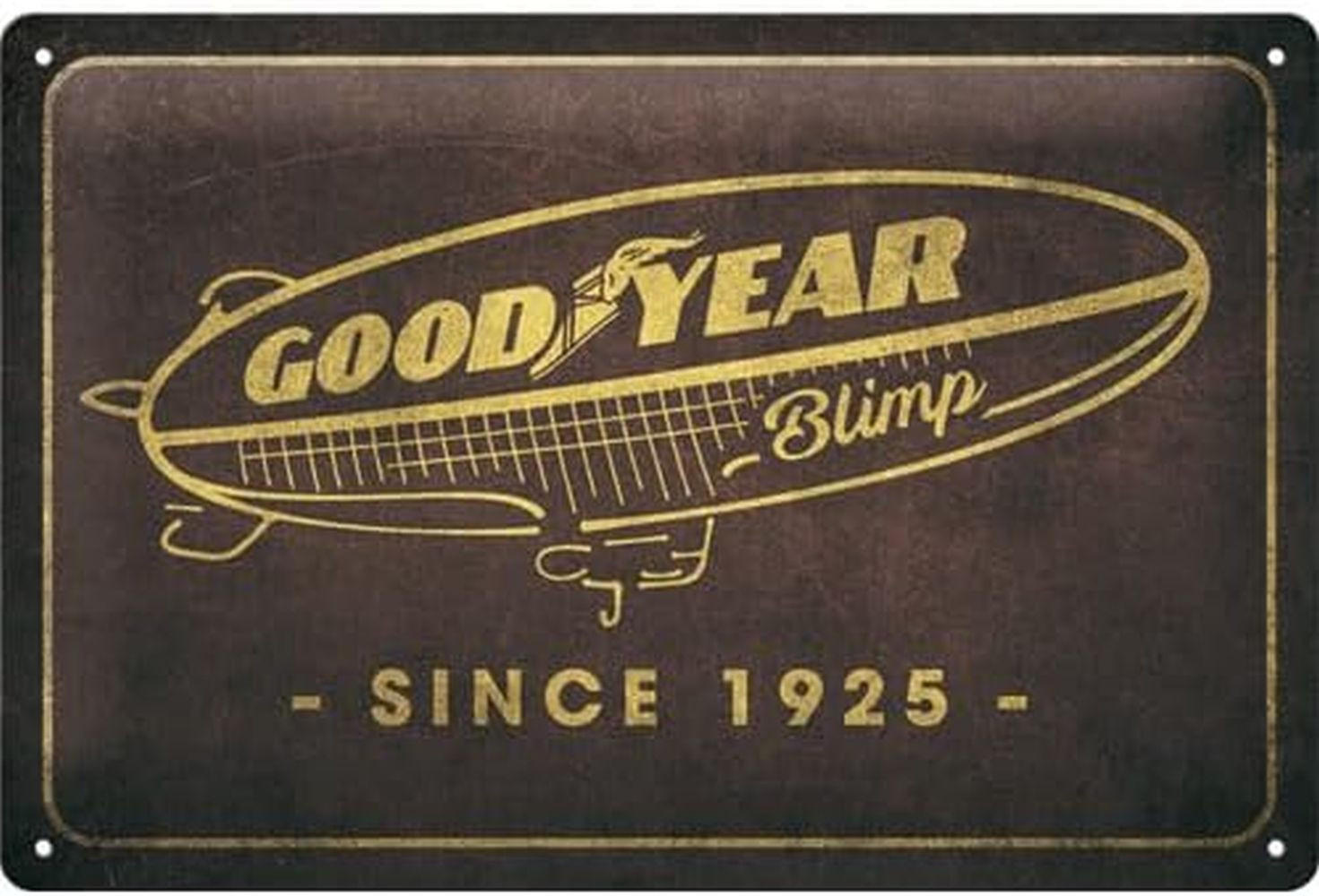 BLECHSCHILD 20/30 cm Goodyear Blimp since 1925 - Multicolor, Metall (30/20/0.2cm) - Nostalgic-Art