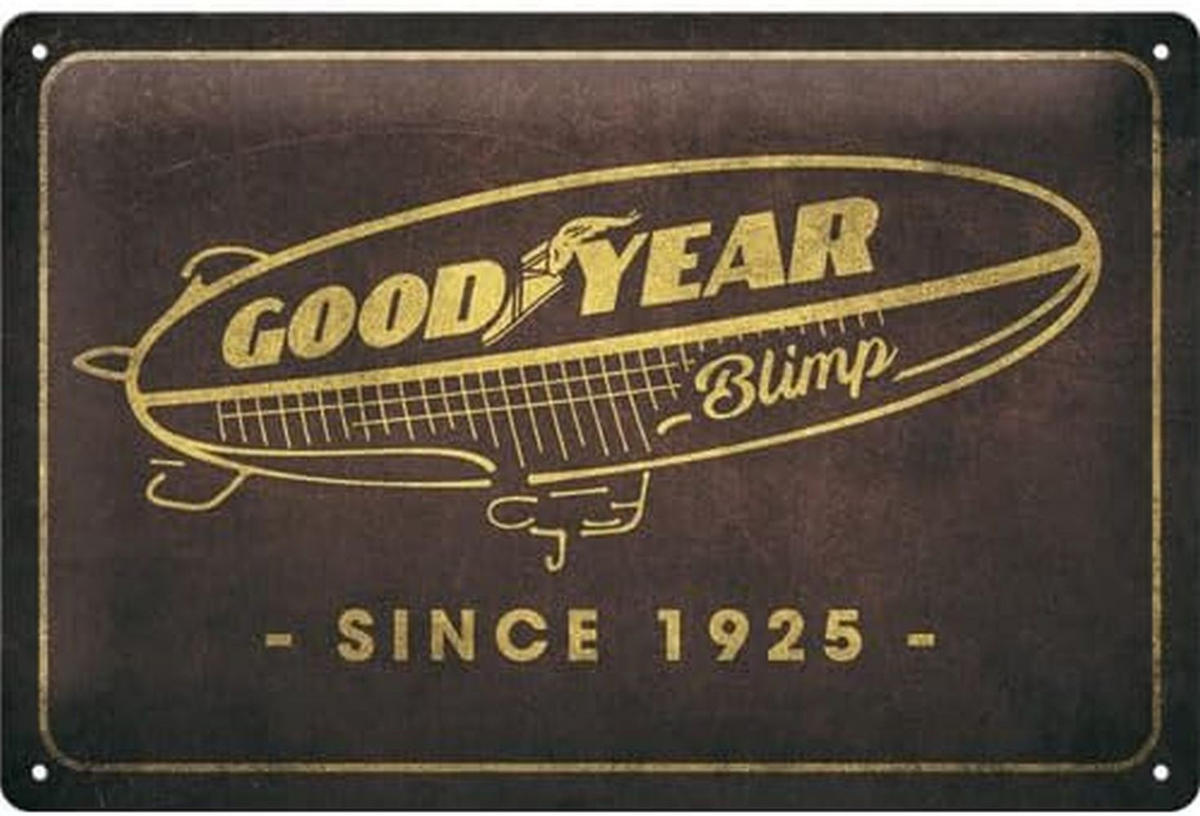 BLECHSCHILD 20/30 cm Goodyear Blimp since 1925 - Multicolor, Metall (30/20/0.2cm) - Nostalgic-Art