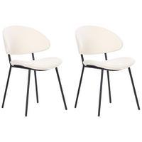 ESSZIMMERSTUHL 2er-Set Polsterbezug Beige Kiana - Beige, Textil/Metall (50/81/59cm) - Beliani