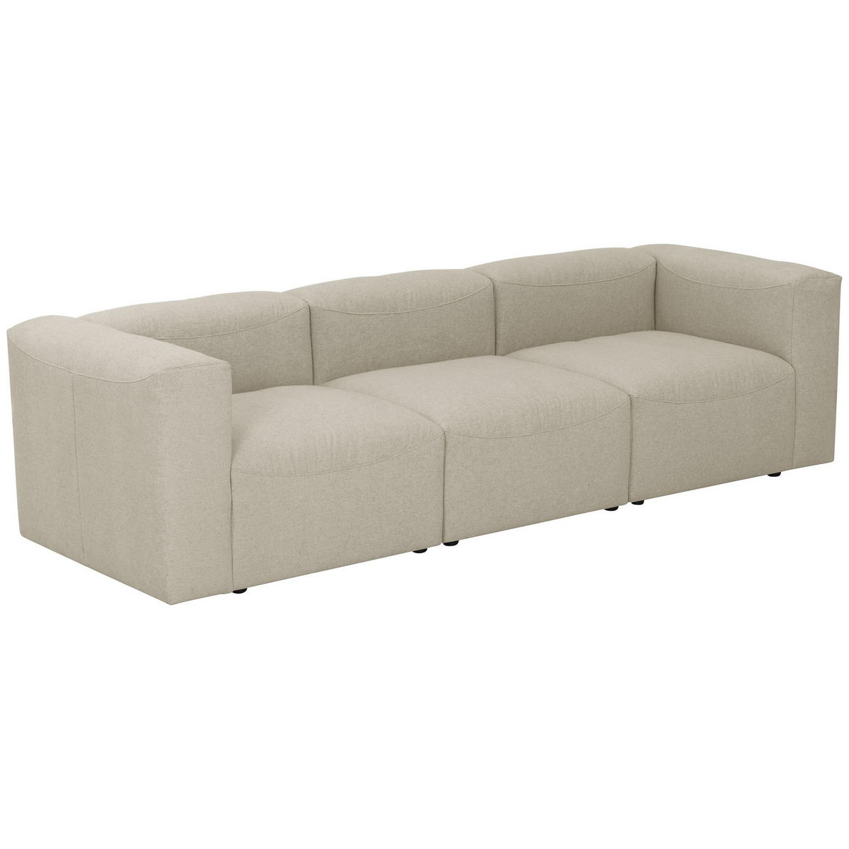SOFA 3-Sitzer Kattrina Flachgewebe creme - Creme, Kunststoff (100/73/275cm) - 58aufmkessel