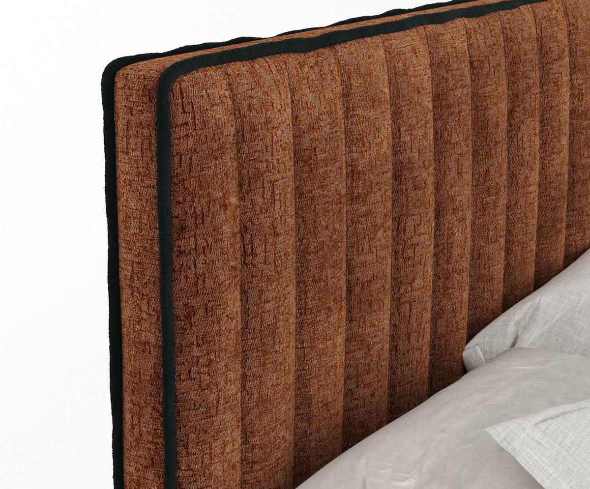 BOXSPRINGBETT Nocturne Kupferfarbe 160/200 cm - Schwarz/Kupferfarben, Holz/Holzwerkstoff (160/200cm) - Maison de Reve