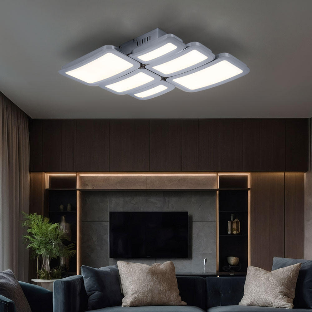 LED DECKENLEUCHTE Chrom Silber - Silberfarben, Metall (45.5/41/7.1cm) - Wofi