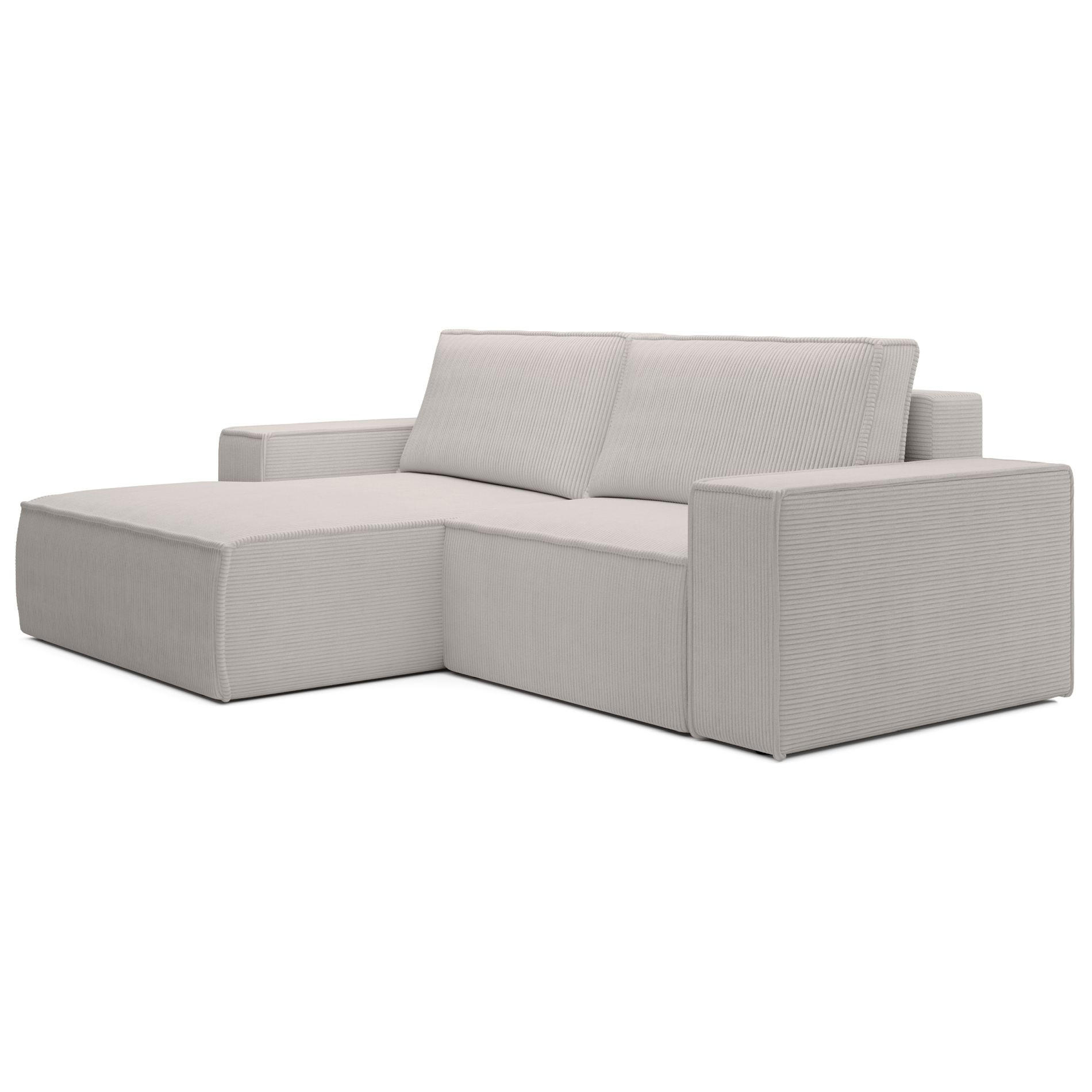 ECKSOFA Farese Mini mit Cordbezug Greige, links - Taupe/Schwarz, Textil (240/167cm) - Selsey