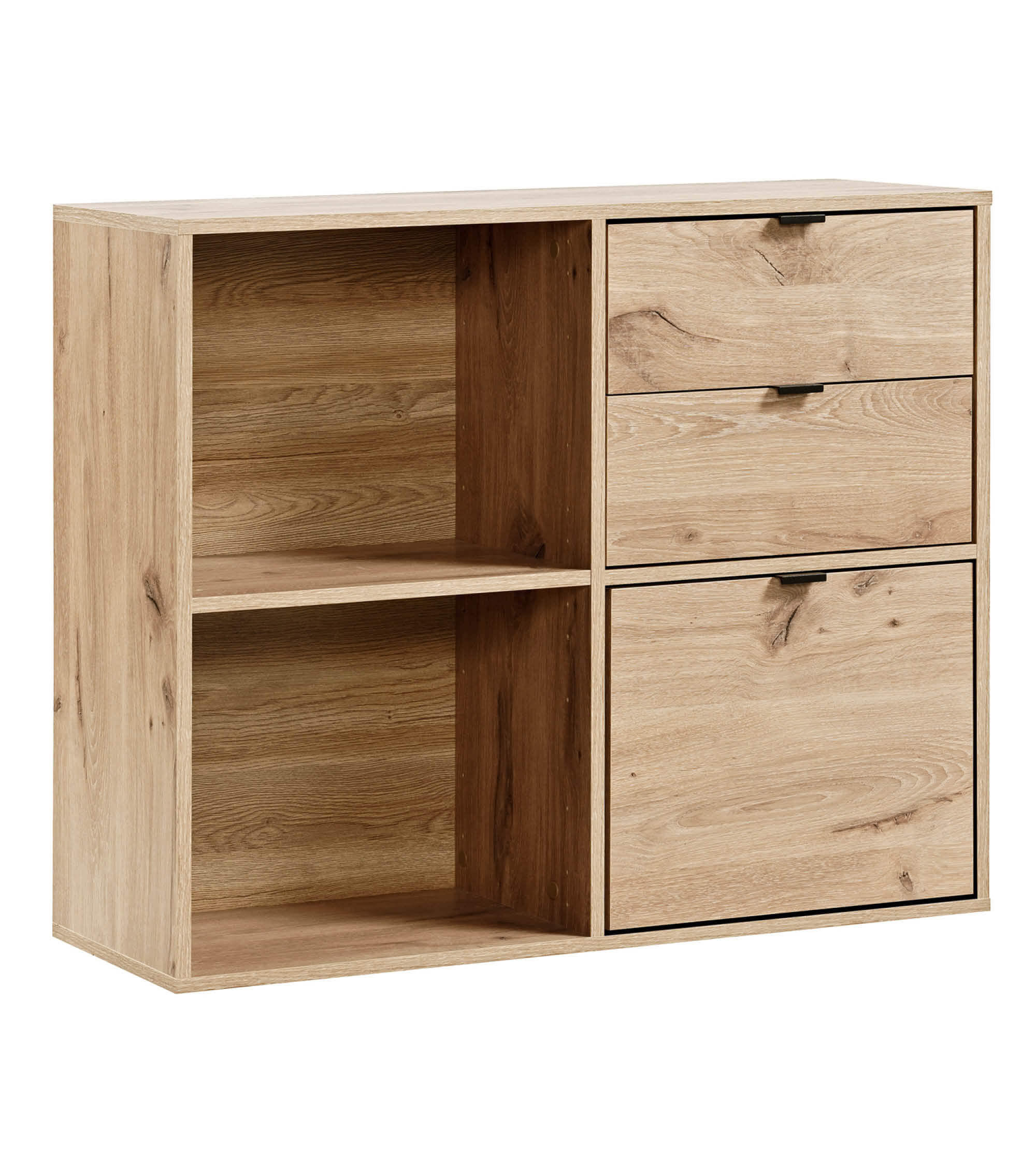 AKTENREGAL Der Verstauer - Eichefarben, Holzwerkstoff (88/75/35cm) - Mokebo