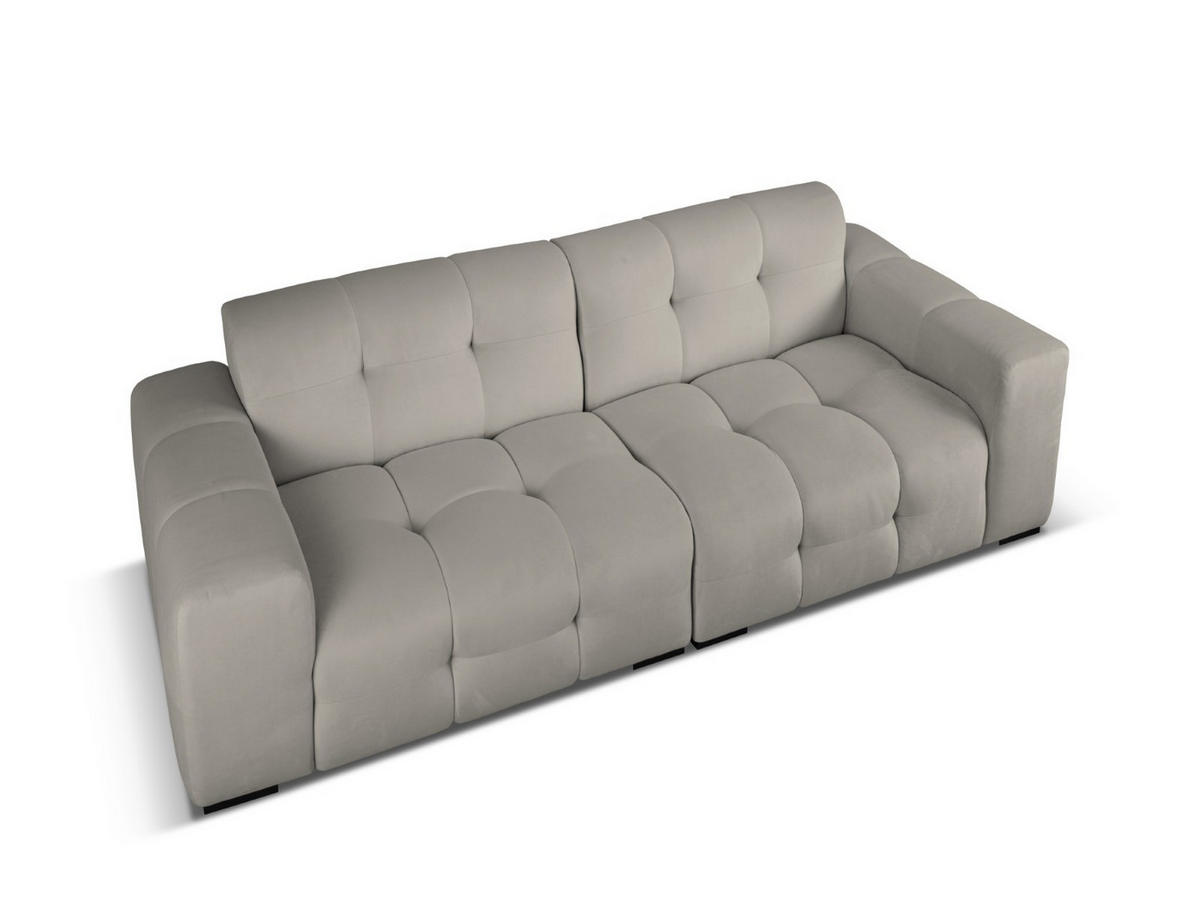 SOFA Kendal aus Samt dunkelgrau 4 Sitzplätze - Dunkelgrau, Textil (255/79/103cm) - Micadoni