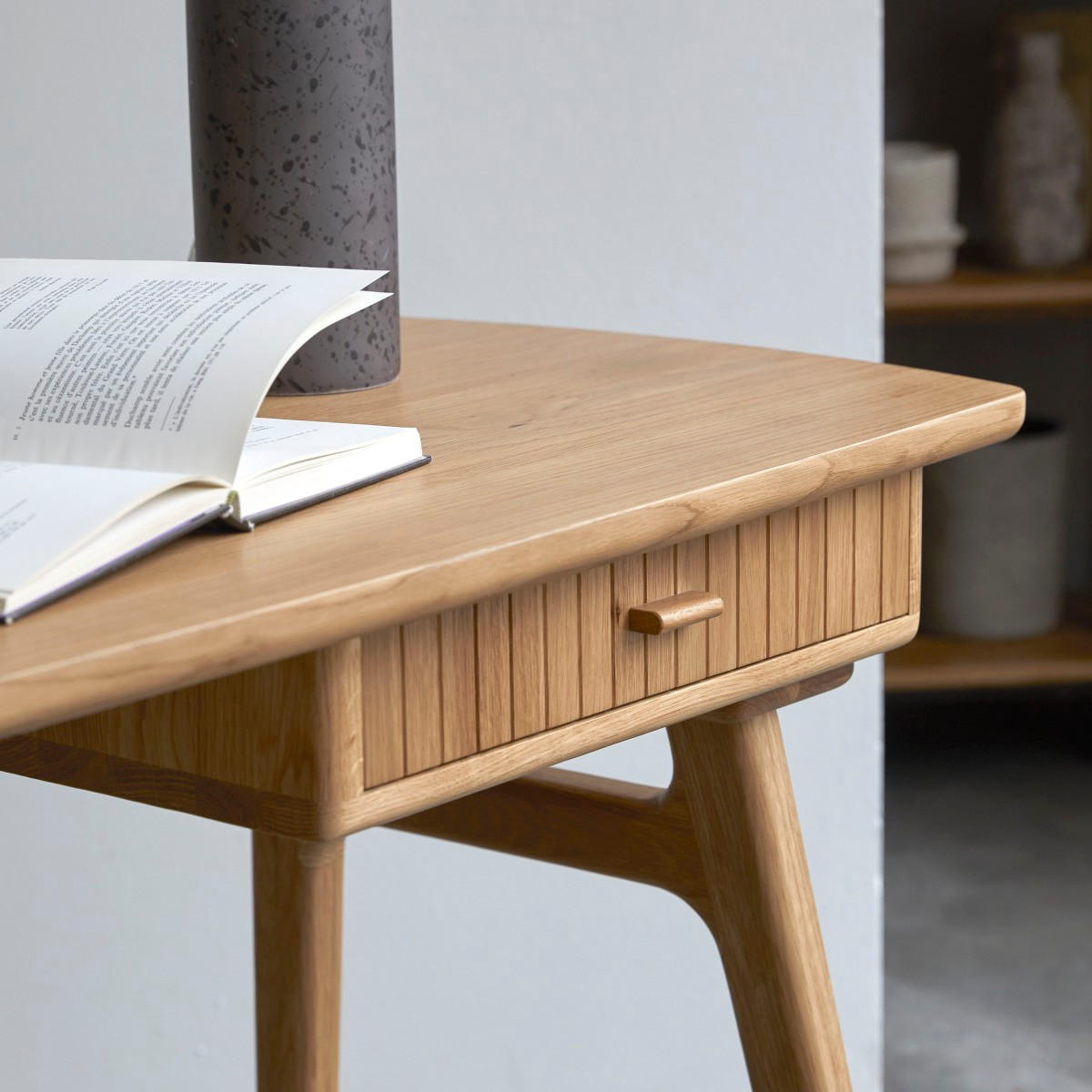 SCHREIBTISCH Yaël Natur aus Eiche - Naturfarben, Holz (56/140/76cm) - Tikamoon