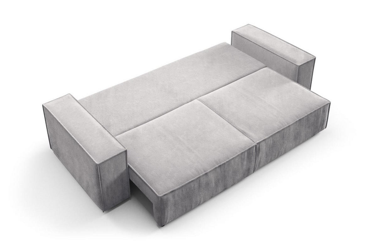 SCHLAFSOFA mit Bettkasten Grau - Grau, Textil (255/88/102cm) - Furnisell