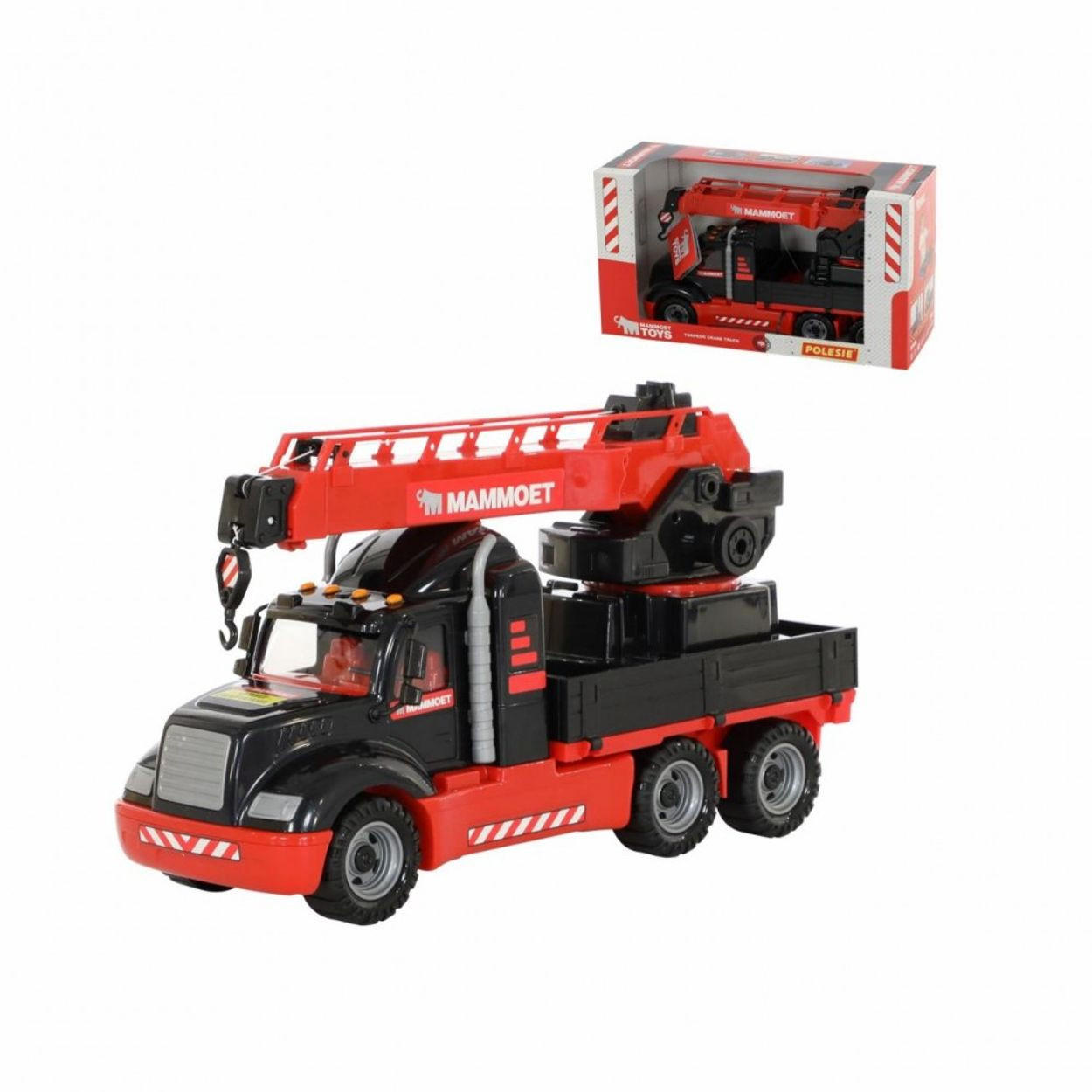 SPIELZEUGAUTO Kranwagen 56832 rot 59,5 cm lang, Drehteller, rotierende Räder, 360° drehbar, Kran - Rot, Kunststoff (22/37/59.5cm) - Polesie