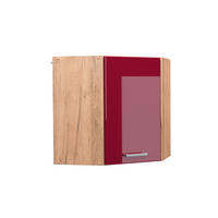 ECKHÄNGESCHRANK R-Line Rot Hochglanz 57 cm - Honigeiche/Eiche Wotan, Holzwerkstoff (57/60/34.1cm) - Vicco