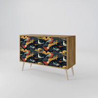 SIDEBOARD FOWLY DAZE, Eicheneffekt, 111x42x77,5 cm, 2 Türen - Eichefarben/Buchefarben, Holzwerkstoff/Buchenholz (111/77.5/42cm) - SpaceRebels