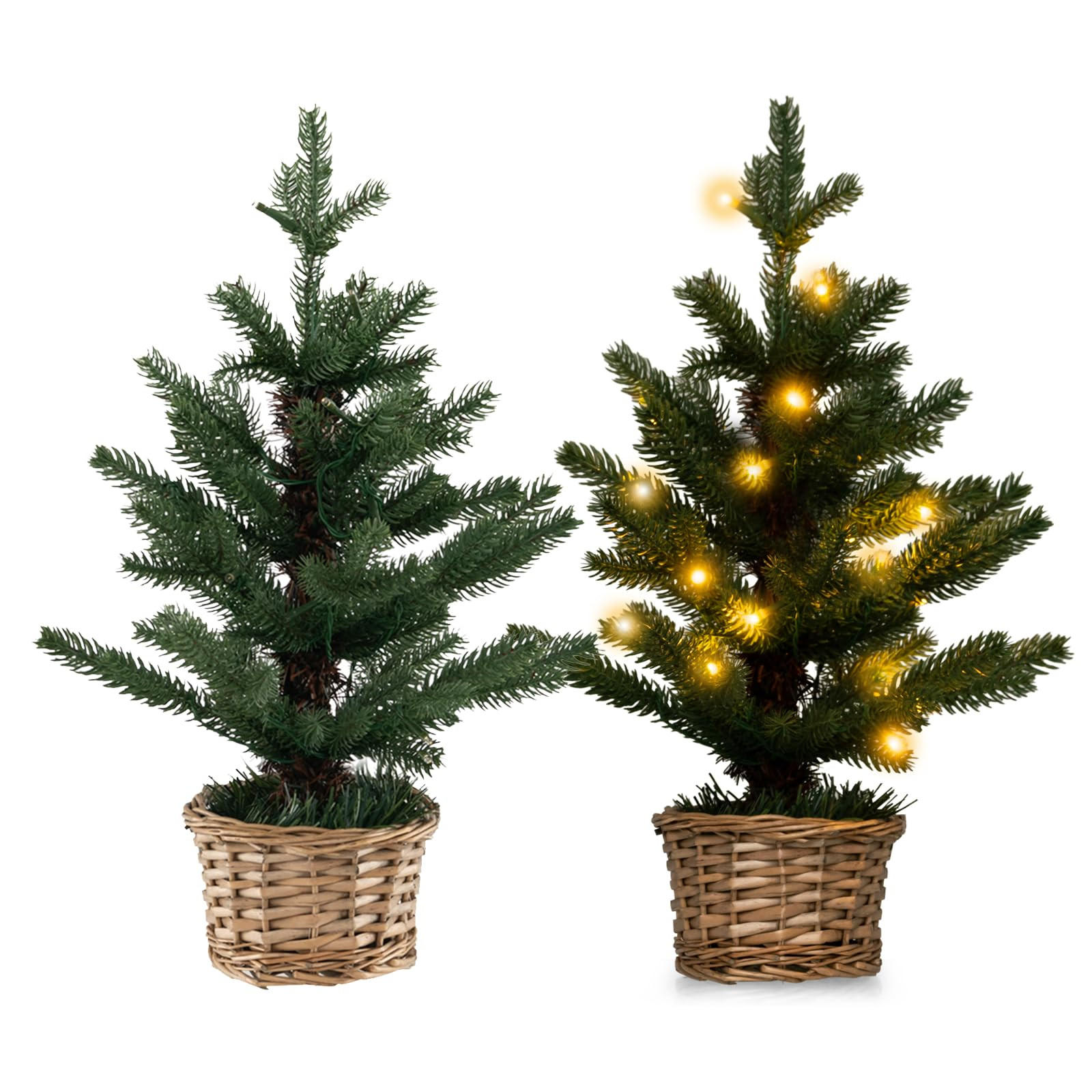 WEIHNACHTSBAUM beleuchteter Mini Tisch Tannenbaum 48 cm grün - Grün, Kunststoff (48cm) - COSTWAY