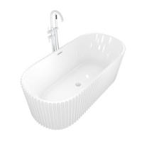 BADEWANNE freistehend F08 Armatur AF04 - Weiß, Glas/Kunststoff (80/58/170cm) - AcquaVapore by Sandra Jentho