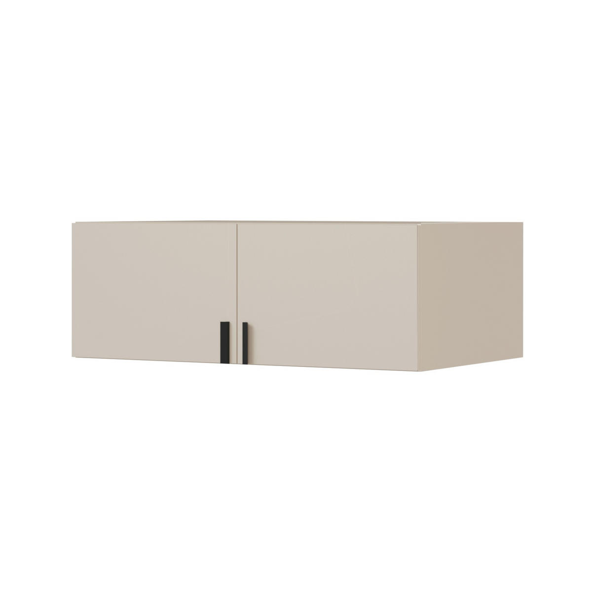 AUFSATZ für Schrank Napoli 2D 100 Kaschmir (schwarzer oder goldener Griff) - Kaschmir/Silberfarben, Holzwerkstoff/Kunststoff (100/35/60cm) - mzm24