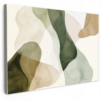 LEINWANDBILD Japandi - Abstrakt - Grün Groß 140x90 cm - Salbeigrün, Textil (140/90cm) - MuchoWow