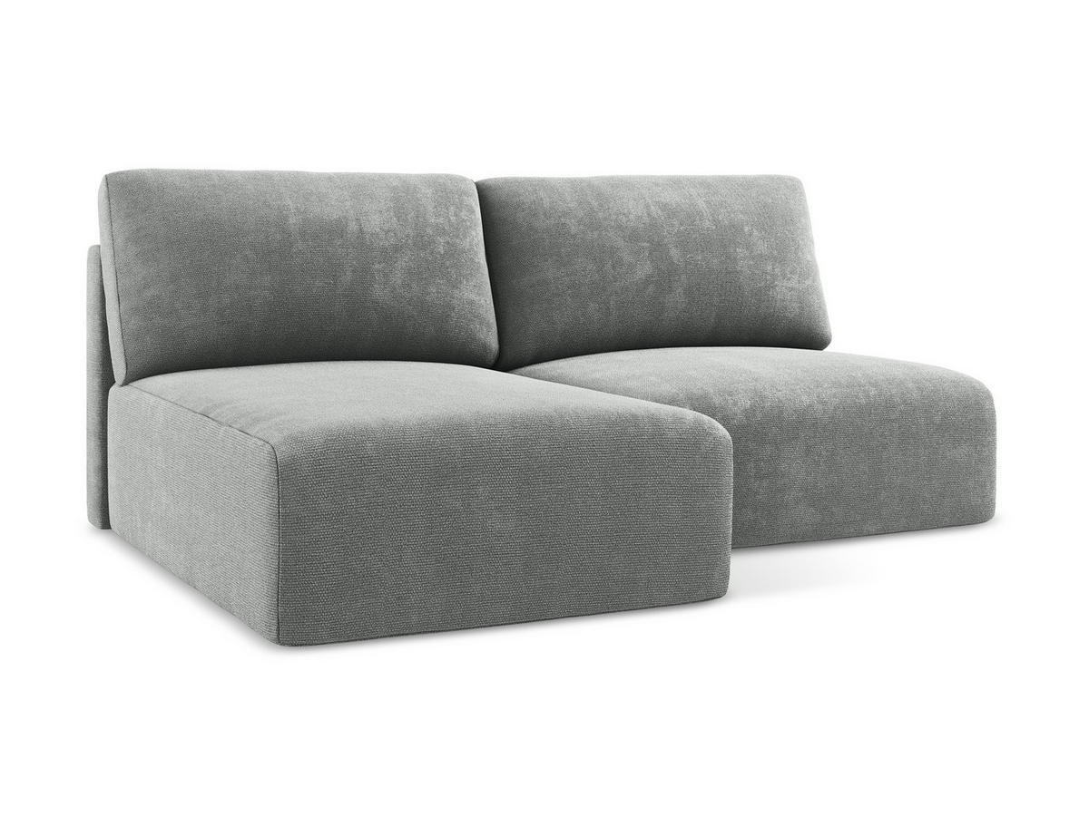 ECKSOFA mit Schlaffunktion links Chenille Stoff Grau - Blau/Schwarz, Kunststoff/Textil (149/210cm) - Makamii