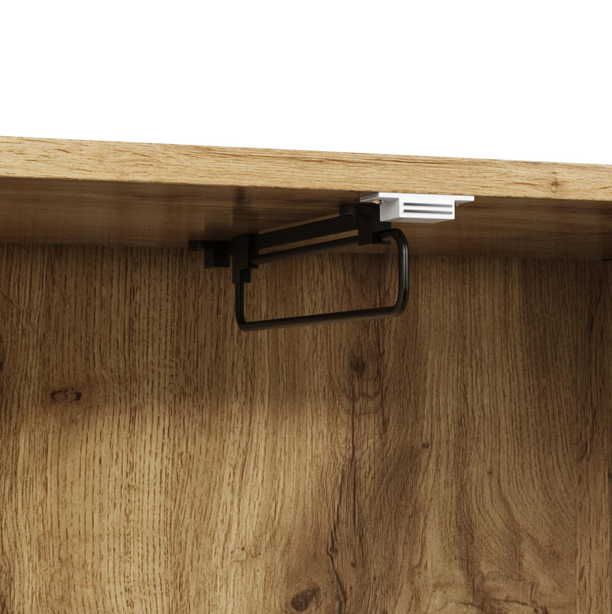GARDEROBE 110/186/38 cm Schwarz/Natur aus MDF mit Schubladen - Naturfarben, Holzwerkstoff (38/186/110cm) - OKMYHOME