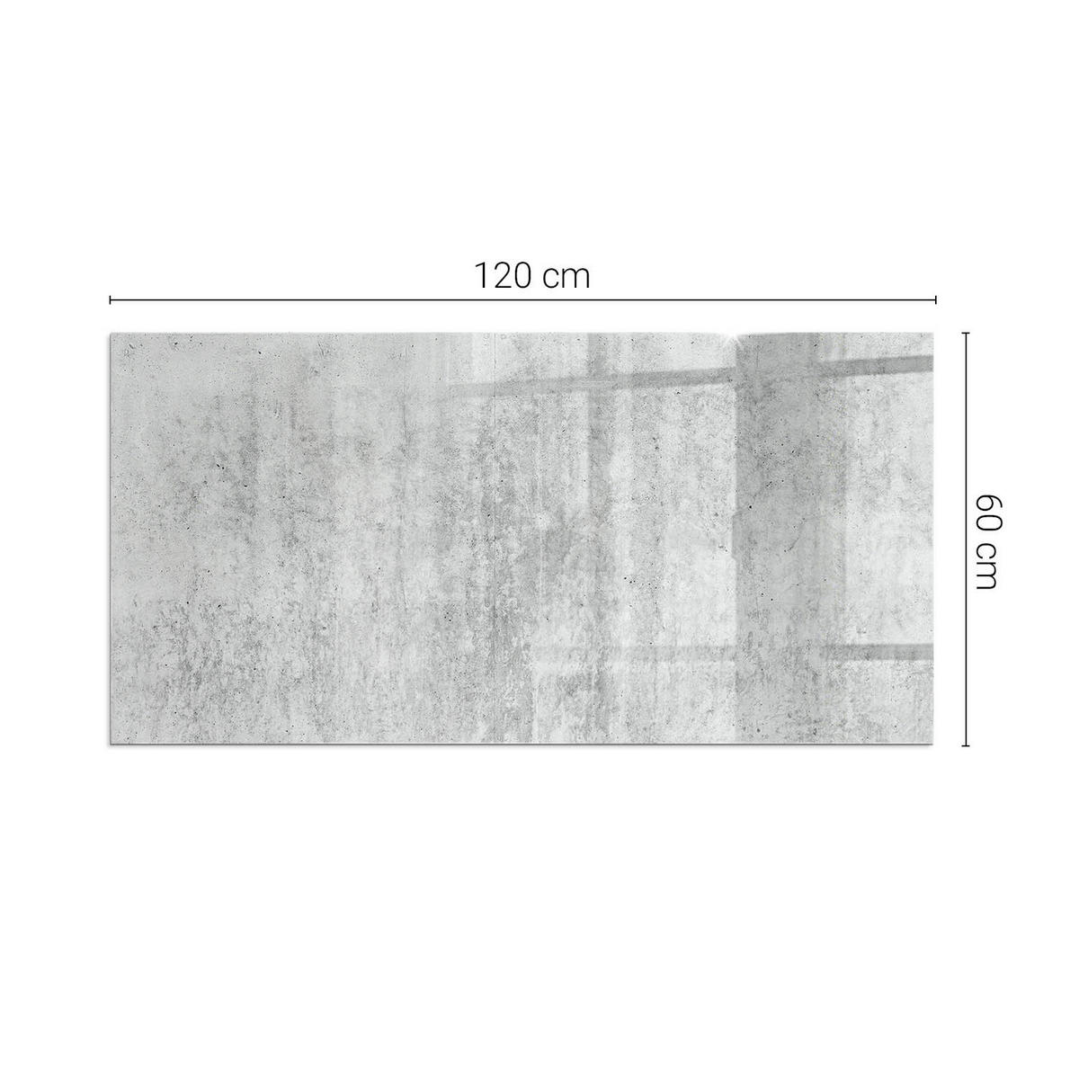 GLASPLATTE für Kamin 120x60 cm - Grau, Glas (120/60/0.4cm) - TULUP