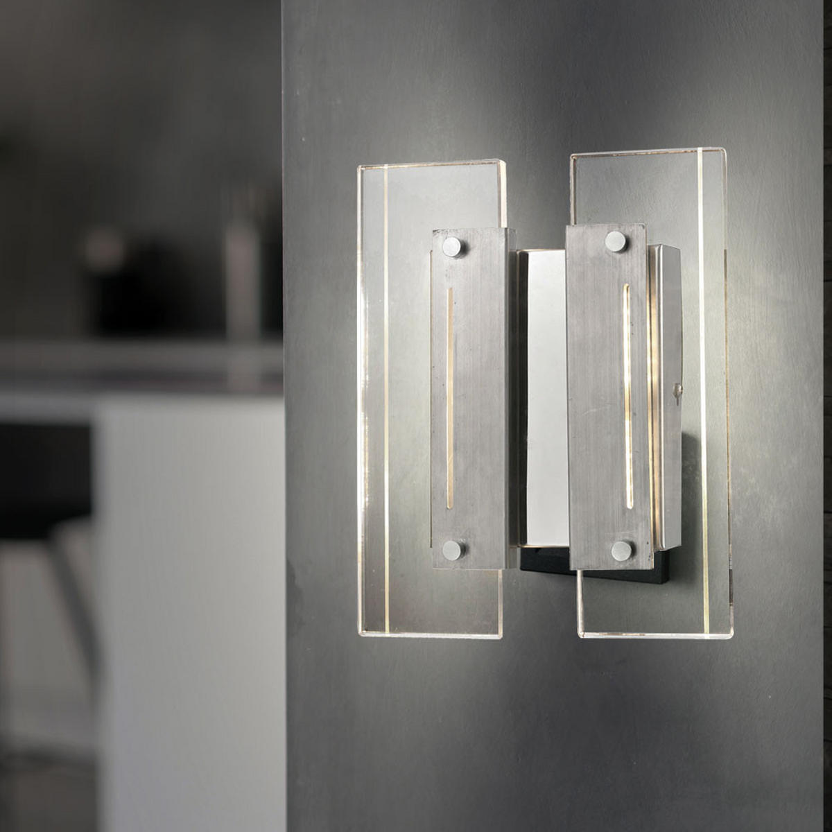 LED WANDLEUCHTE Laguna Silber Metall Acryl - Silberfarben, Metall (19.5/24/5.5cm) - Esto