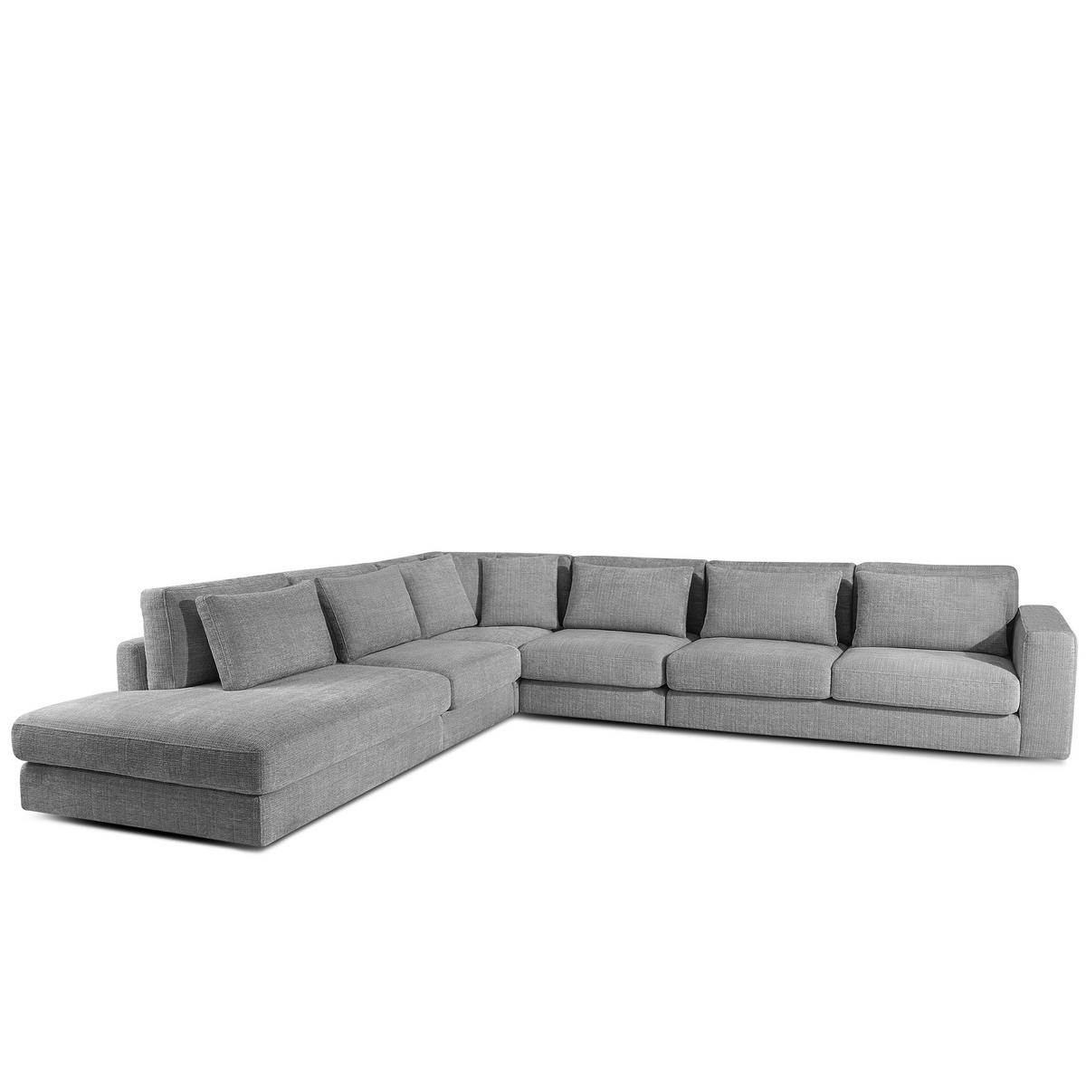 ECKSOFA XL links VERUS - Dunkelgrau, Holz/Holzwerkstoff (377/328cm) - KONSIMO®