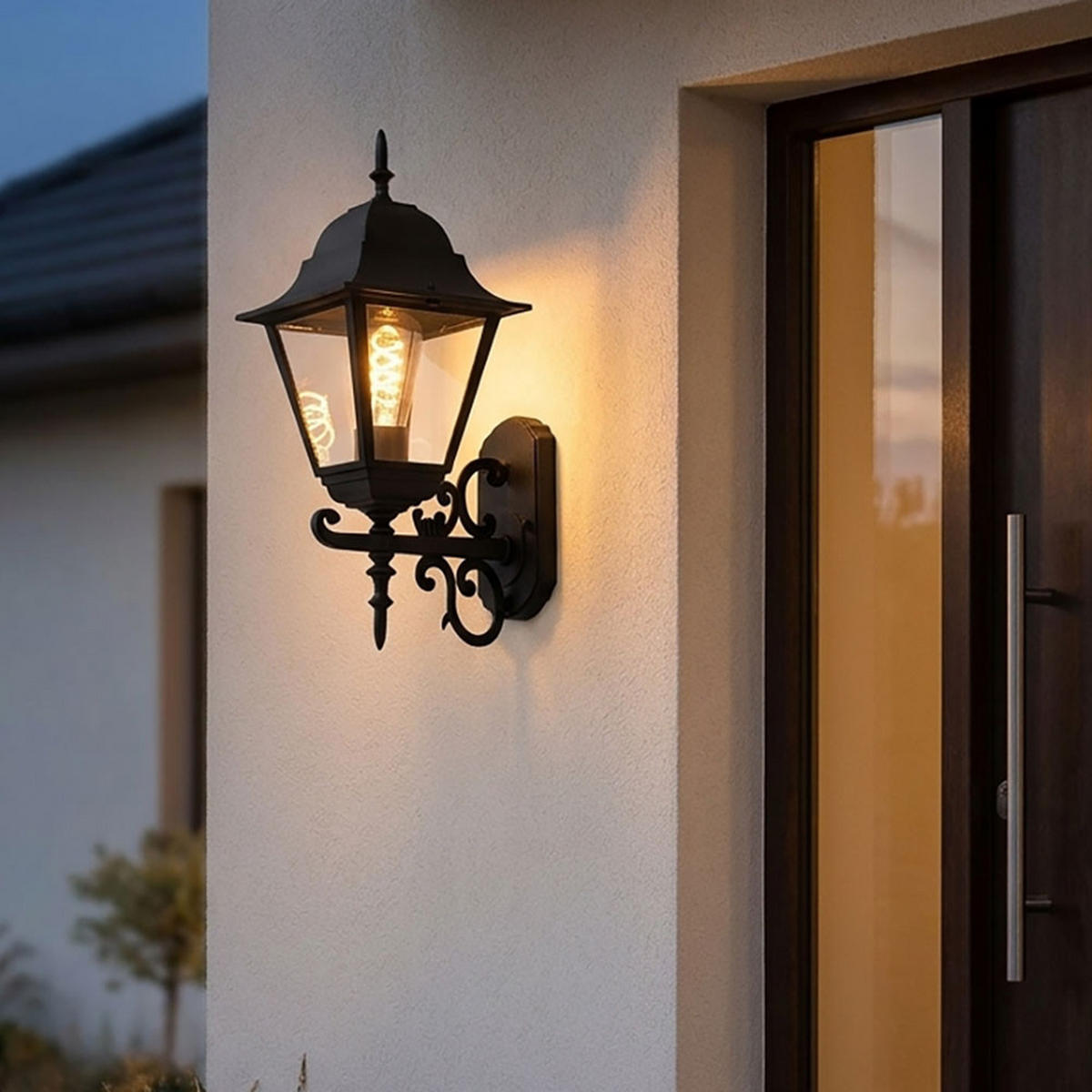 LED WANDLEUCHTE Aluminium Schwarz 2er Set - Schwarz, Glas (24.5/18.5/44.5cm)