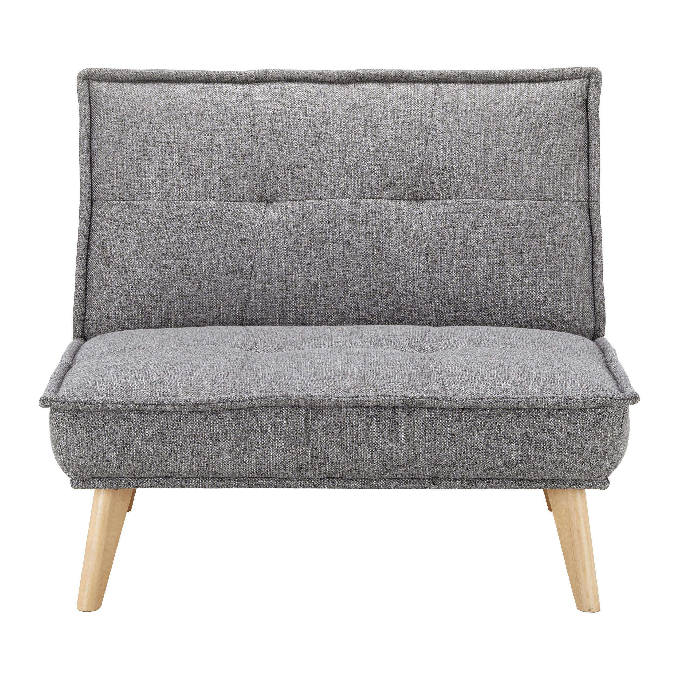 SCHLAFSESSEL Romeo Grau Webstoff - Grau, Holz (99/83/84cm)