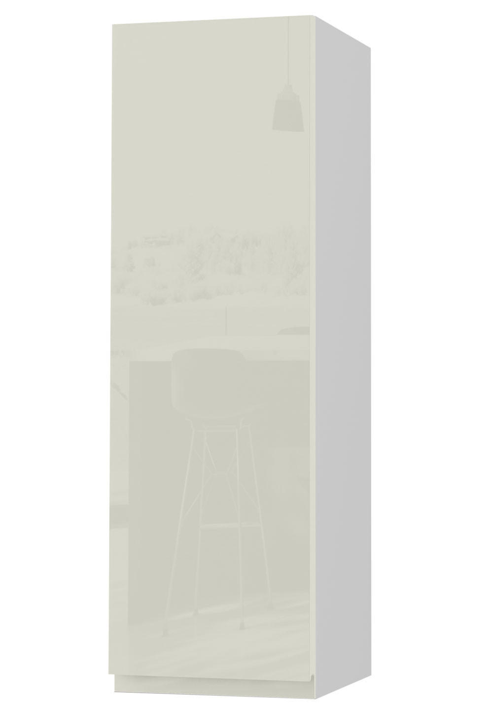 HÄNGESCHRANK Florence W4/30 Weiß / RAL 1013 perlweiß HG 30 / 32,5 / 96cm - Türanschlag rechts - Weiß Hochglanz/Weiß, Holz/Holzwerkstoff (30/96/32.5cm) - Feldmann-Wohnen