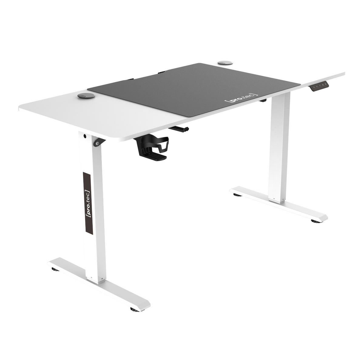 COMPUTERTISCH Stryn - Weiß Hochglanz, Metall (60/140/117cm) - pro.tec