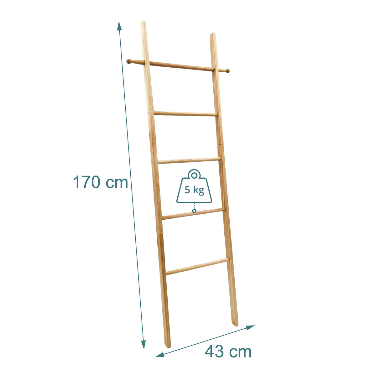 LESTEV naravna iz orehovega lesa 170/43/4 cm - svetlo rjava, les (43/170/4cm) - Relaxdays