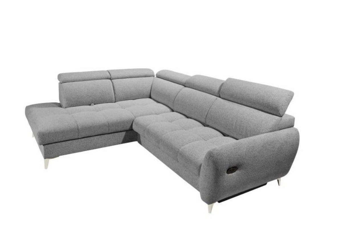 ECKSOFA mit elektrischer Sitztiefenverstellung und Bettkasten - Chromfarben/Kaschmir, Holz/Holzwerkstoff (282/216cm) - ed exciting design
