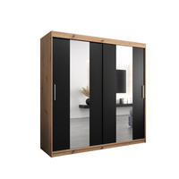SCHWEBETÜRENSCHRANK 200/200/62 2-türig - Silberfarben/Schwarz, Holz/Kunststoff (200/200/62cm) - Abiks Möbel