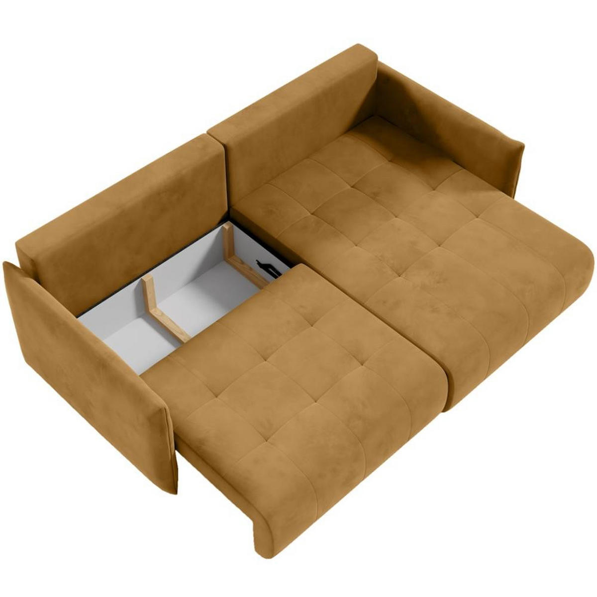 ECKSCHLAFSOFA Henry Mini gelb rechts - Gelb/Schwarz, Kunststoff/Textil (221/153cm) - Beautysofa