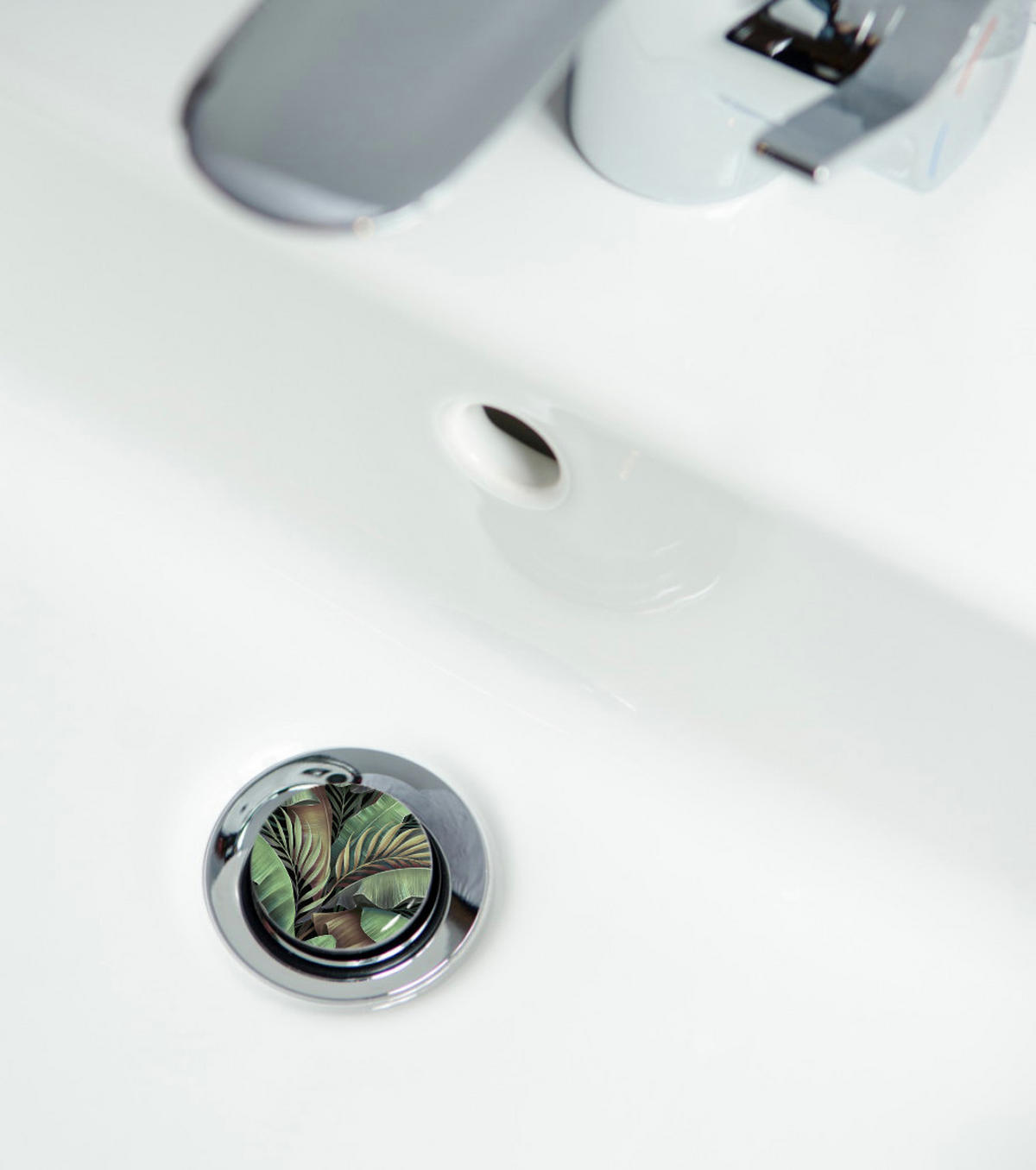 WASCHBECKENSTÖPSEL Jungle - Braun/Grün, Kunststoff/Metall (4/7/7cm) - Sanilo