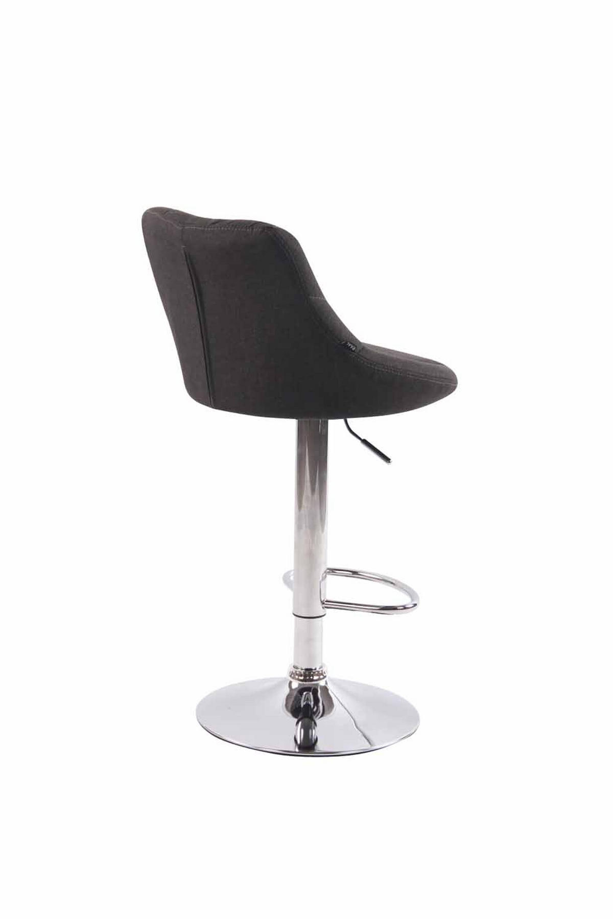 BARHOCKER Lazius, 2er Set, Gestell Metall in Chromoptik, Stoff Dunkelgrau - Chromfarben/Dunkelgrau, Textil/Metall (46/100/49cm) - TPFLiving