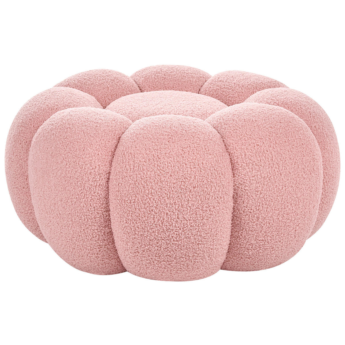 POUF bouclé roz Beaufort - roz aprins, material textil (60/27/60cm) - Beliani